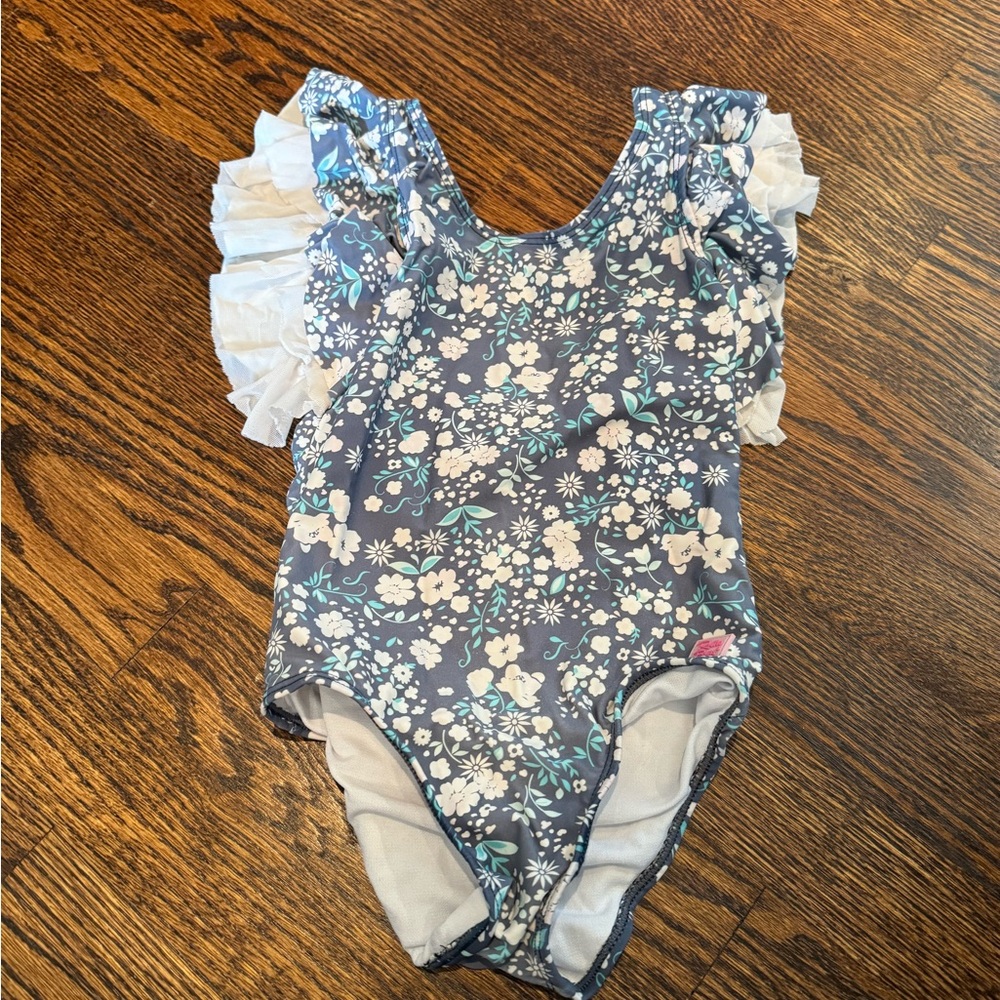 Rufflebutts one peice with bow. 4T.